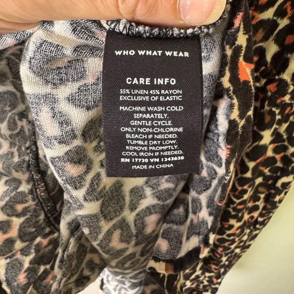 Who What Wear animal print linen blend dress size medium - Picture 6 of 6